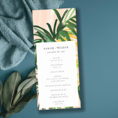 Boho Blush Green Tropical Palm Wedding Programme