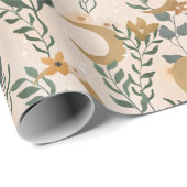 Boho Blush Groene Botanische Maan Bruidsfeest Cadeaupapier (Rol Hoek)