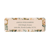 Boho Blush Groene Botanische Maan Retouradres Etiket (Voorkant)