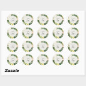 Boho Blush Groene Tropische Palmbladeren Strand Lo Ronde Sticker (Vel)