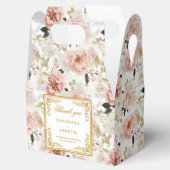 Boho blush ivoor gouden bloemen bruiloft gunst box bedankdoosjes (Geopend)