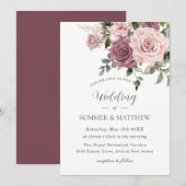 Boho Blush Kaneel Roos Bloemen Groen Bruiloft Kaart (Voorkant / Achterkant)