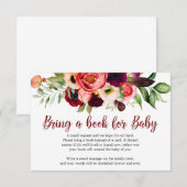 Boho Blush-maroon met een bruine vogel  Informatiekaartje (Voorkant / Achterkant)