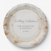 BOHO Blush Orchid Flowers Floral Gold Wedding Papieren Bordje (Voorkant)