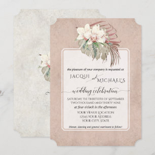 Boho Blush Orchidee Bloemige Tropische Jungle Gebl Kaart