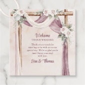 Boho Blush Paarse luifel bruiloft welkom Bedankjes Labels (Voorkant)