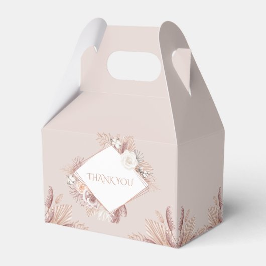 Boho Blush Pampas Grass Wedding Favor Box Bedankdoosjes (Achterkant)