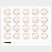 Boho Blush Pink Fairy Tale Wedding Favor Ronde Sticker (Vel)