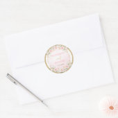 Boho Blush Pink Fairy Tale Wedding Favor Ronde Sticker (Envelop)