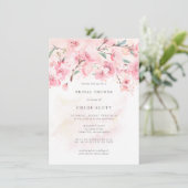 Boho Blush Pink Floral Bridal Shower Kaart (Staand voorkant)