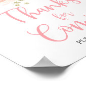 Boho Blush Pink Floral Shower-Bedankt voor aankome Poster (Hoek)