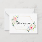 Boho Blush Pink Gold Geometric Hartelijk dank Notitiekaartje (Voorkant)