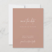 Boho Blush Pink Modern Script Photo Save the Date (Voorkant)