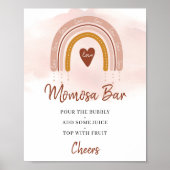 Boho Blush Pink Rust Rainbow Momosa Bar Poster (Voorkant)