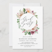 Boho Blush Pink Spring Floral Gradual Party Kaart (Voorkant)