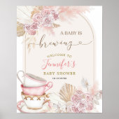 Boho Blush Pink Un bébé brasse Affiche de bienvenu (Devant)