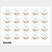 Boho Blush Plum Bloemen bruiloft gunst Ronde Sticker (Vel)
