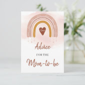 Boho Blush Regenboog Advies voor de moeder-to-be k Informatiekaartje (Staand voorkant)