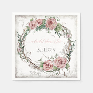 BOHO Blush Roos Floral Wreated Vrijgezellenfeest Servet