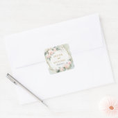 Boho blush rose cadre or vert mariage autocollant (Enveloppe)