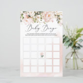 Boho blush rose floral or feuille jeu de bingo (Debout devant)