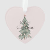 Boho Blush rose Noël Floral Arbre de Noël (dos)