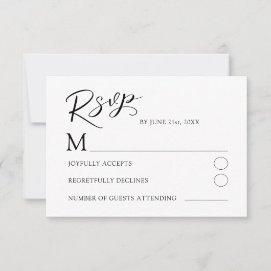 Boho Blush Rose RSVP Wedding Card (Devant)