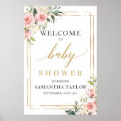 Boho blush roze Baby shower welkom poster (Voorkant)