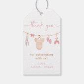 Boho Blush Roze Babykleding Meisje Baby shower Cadeaulabel (Voorkant)