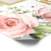 Boho blush roze bloem goud baby shower foto prop poster (Hoek)