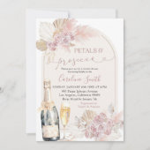 Boho Blush Roze bloemblaadjes Prosecco Bridal Kaart (Voorkant)