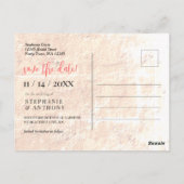 Boho Blush Roze Bloemen Bruiloft Opslaan Datum Briefkaart (Achterkant)