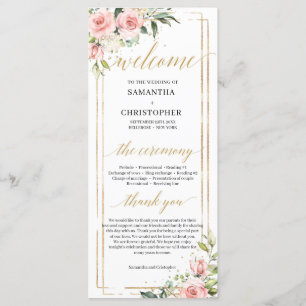 Boho Blush roze bloemeneucalyptus gouden programma