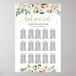 Boho blush roze bruinrode bruiloft-setiket poster