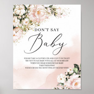 Boho blush roze floral gold niet voor een baby-tek poster