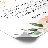 Boho Blush roze florale gouring jachtwedstrijd Poster (Hoek)