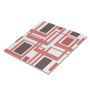 Boho Blush Roze Geometrische Vierkante Keramische  Tegeltje