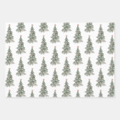 Boho Blush Roze Groene Kerstboom Rendier Inpakpapier Vel (Voorkant)