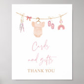 Boho Blush Roze Kaarten & Geschenken Baby shower S Poster (Voorkant)