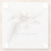 Boho Blush Roze Kerst Bloemen Glazen Onderzetter (Achterkant)