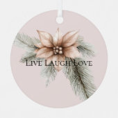Boho Blush Roze Kerst Bloemen Kerstboom Metalen Ornament (Voorkant)