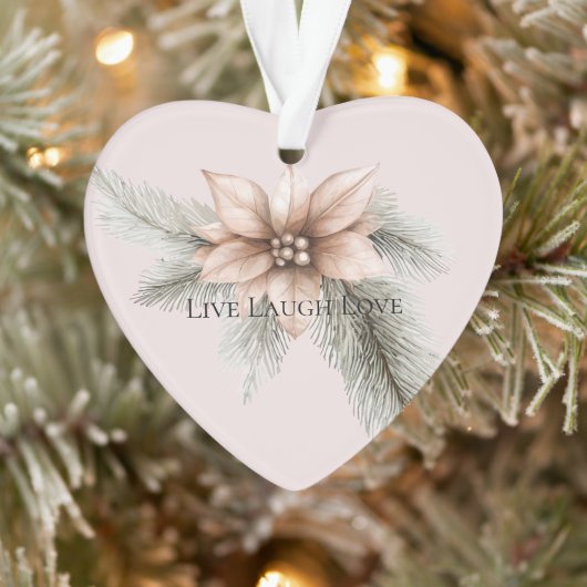 Boho Blush Roze Kerst Bloemen Kerstboom Ornament (Boom)