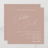 Boho Blush roze Minimalistische eenvoudige bruilof Kaart (Voorkant / Achterkant)