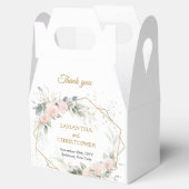 Boho blush roze rozen bloemen groen groen bruiloft bedankdoosjes (Geopend)