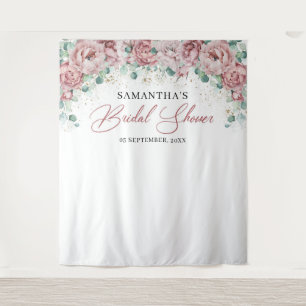 Boho blush roze rozen florale gouden vrijgezellenf wandkleed