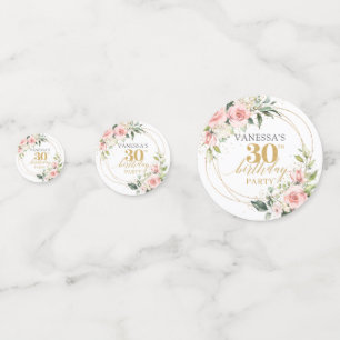 Boho blush roze rozen goud glitter 30e verjaardag confetti