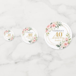 Boho blush roze rozen goud glitter 40e verjaardag confetti