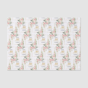 Boho blush roze rozen goud glitter 40e verjaardag tissuepapier