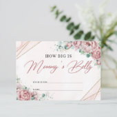 Boho blush roze rozen Hoe groot is mama's buik? Informatiekaartje (Staand voorkant)