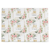 Boho blush rozen groen goud 30ste verjaardag Gift  Groot Cadeauzakje (Voorkant)